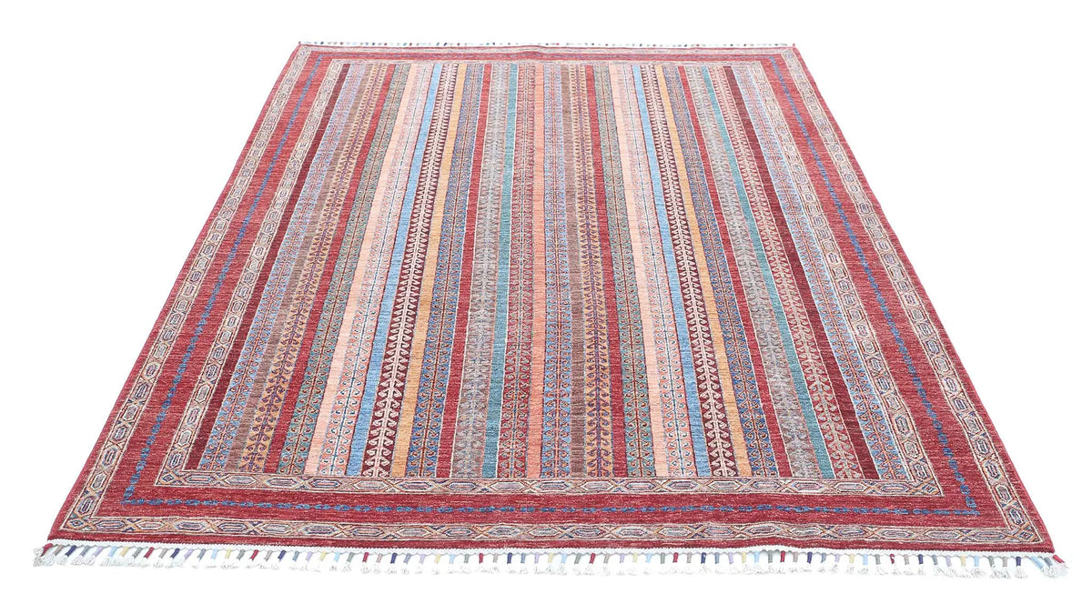 Hand Knotted Shaal Wool Rug - 5'6'' x 7'9''