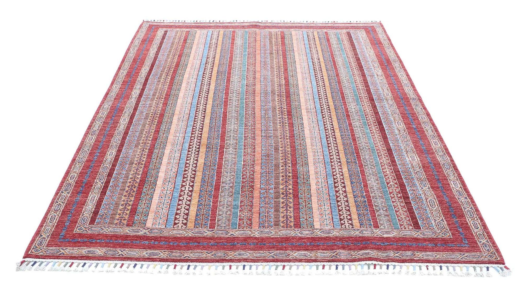 Hand Knotted Shaal Wool Rug - 5'6'' x 7'9''