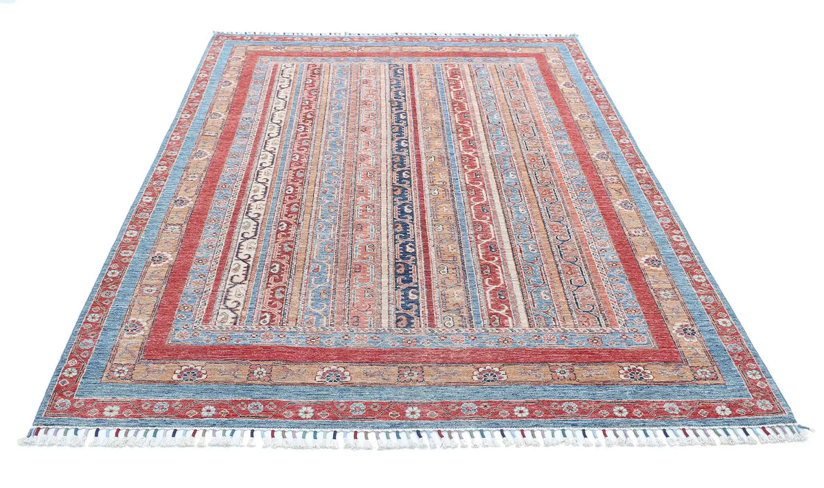 Hand Knotted Shaal Wool Rug - 5'7'' x 7'10''