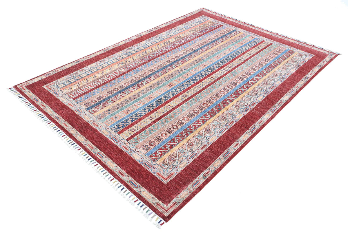 Hand Knotted Shaal Wool Rug - 5'7'' x 7'11''