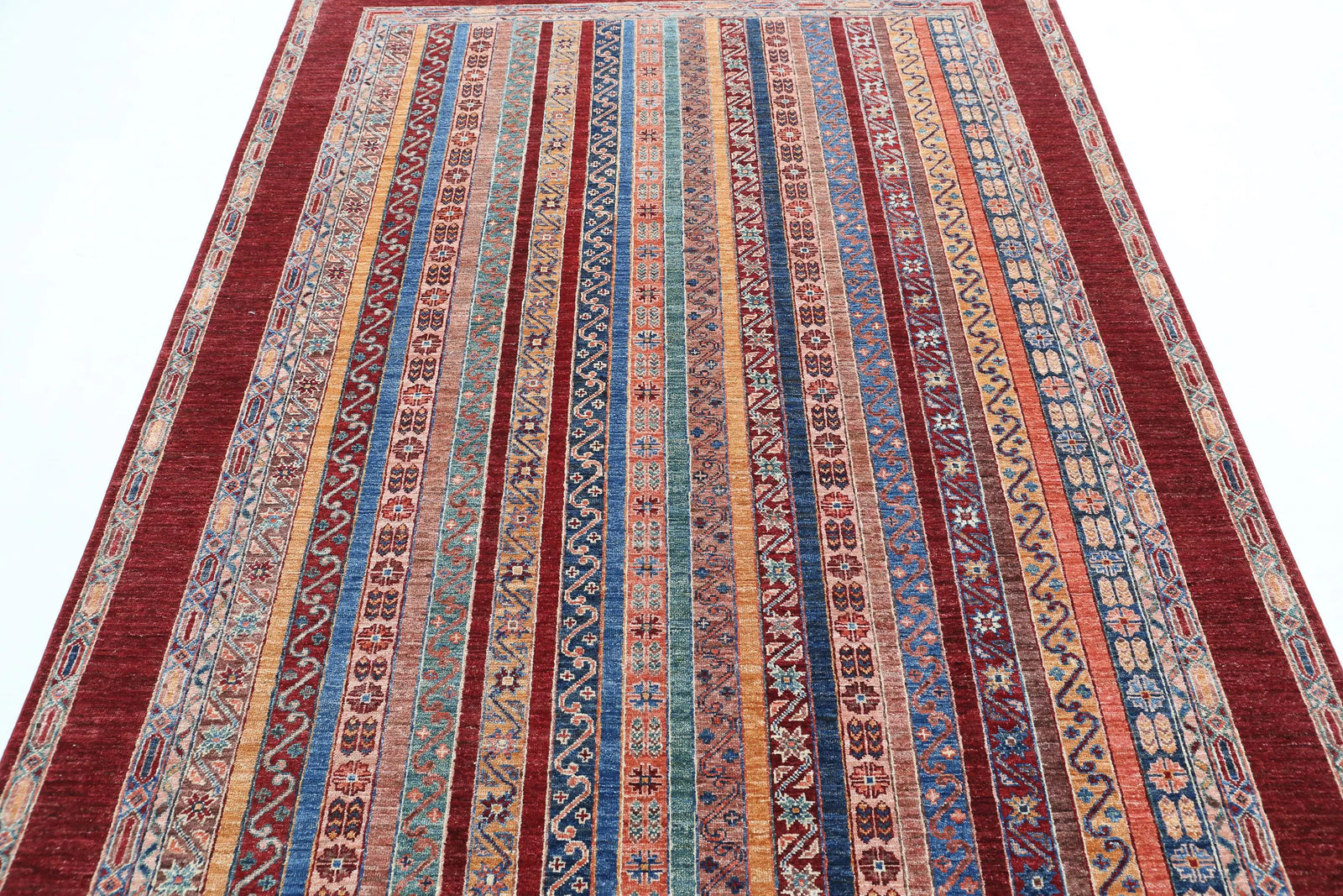 Hand Knotted Shaal Wool Rug - 5'7'' x 7'11''