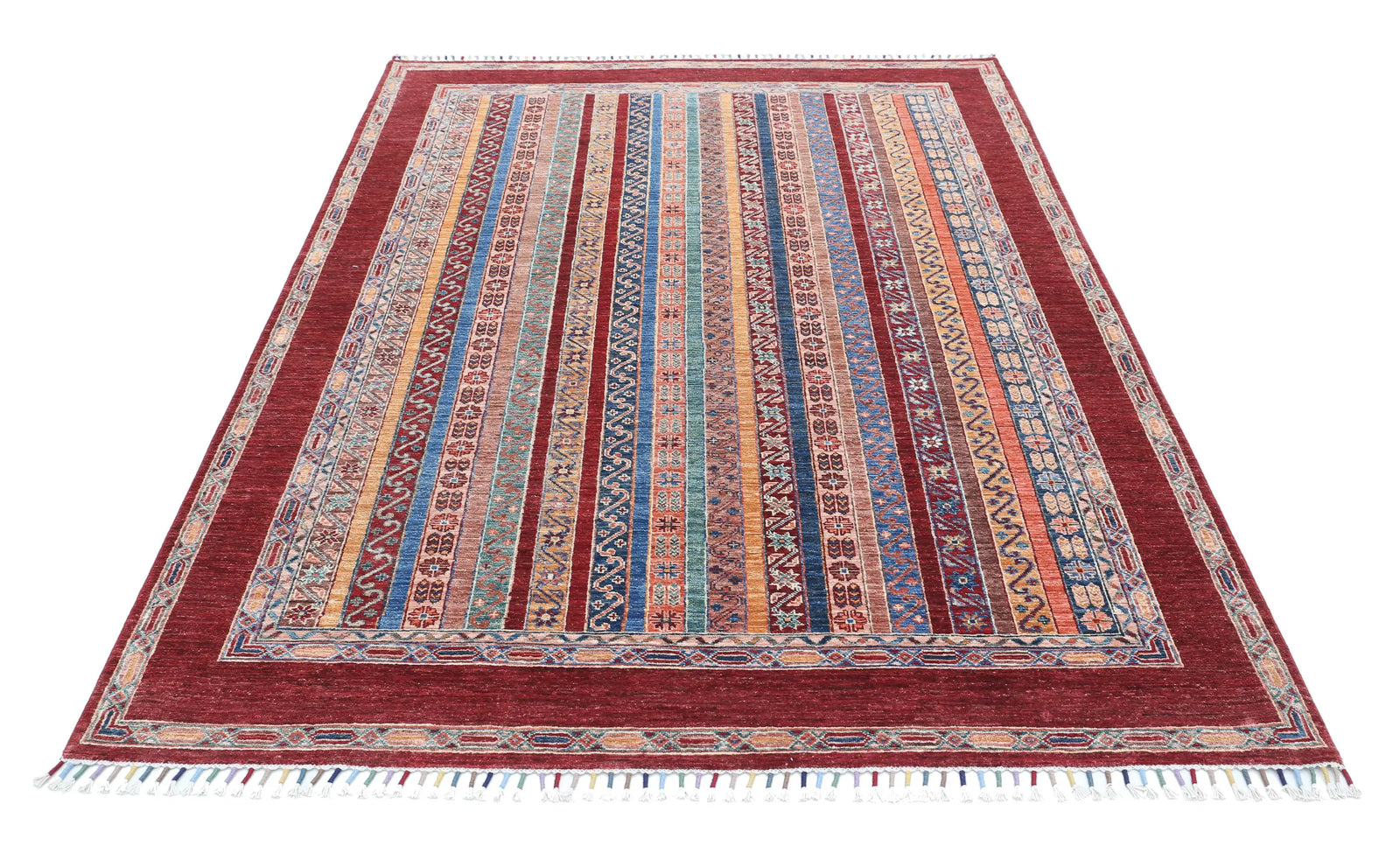 Hand Knotted Shaal Wool Rug - 5'7'' x 7'11''
