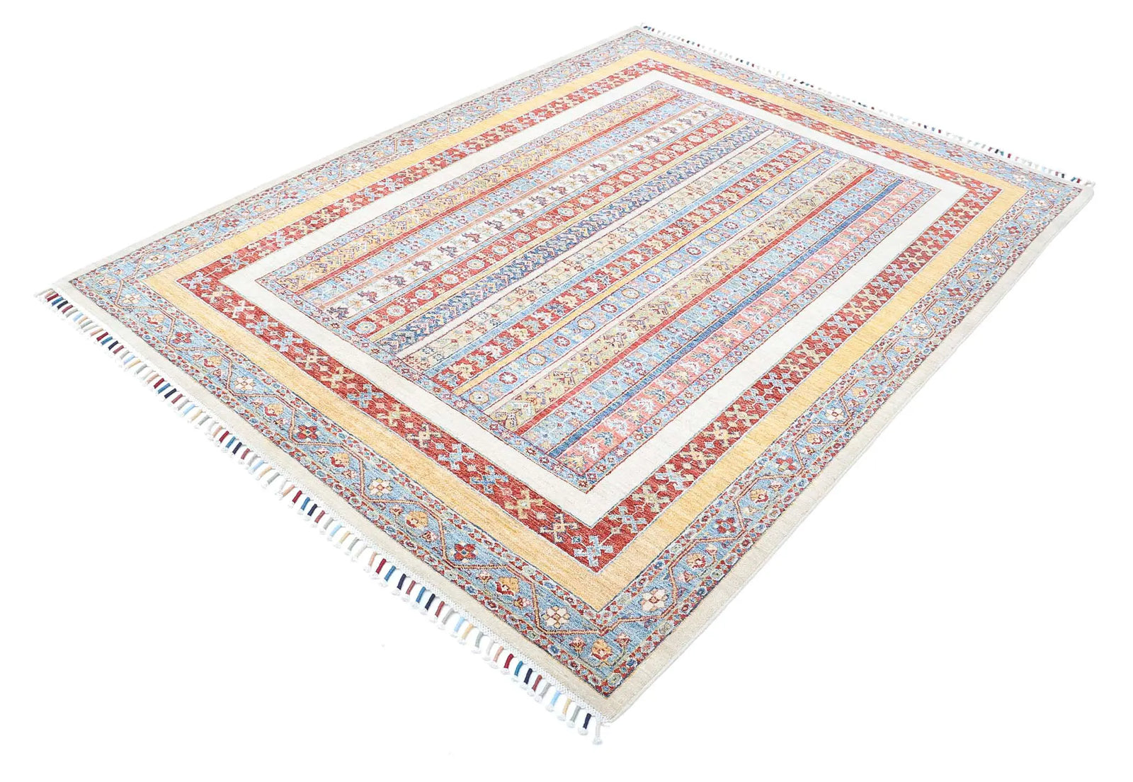 Hand Knotted Shaal Wool Rug - 5'8'' x 7'6''