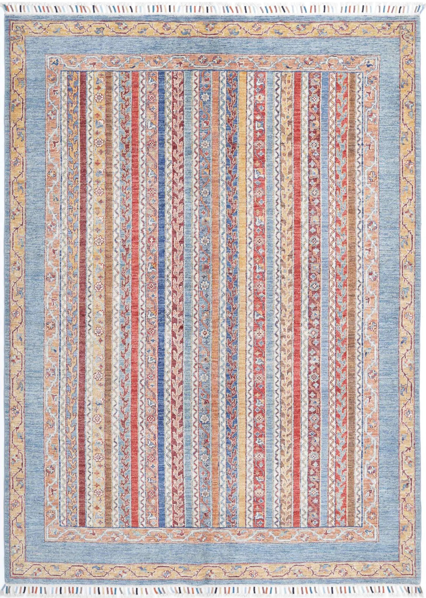 Hand Knotted Shaal Wool Rug - 5'8'' x 7'6''
