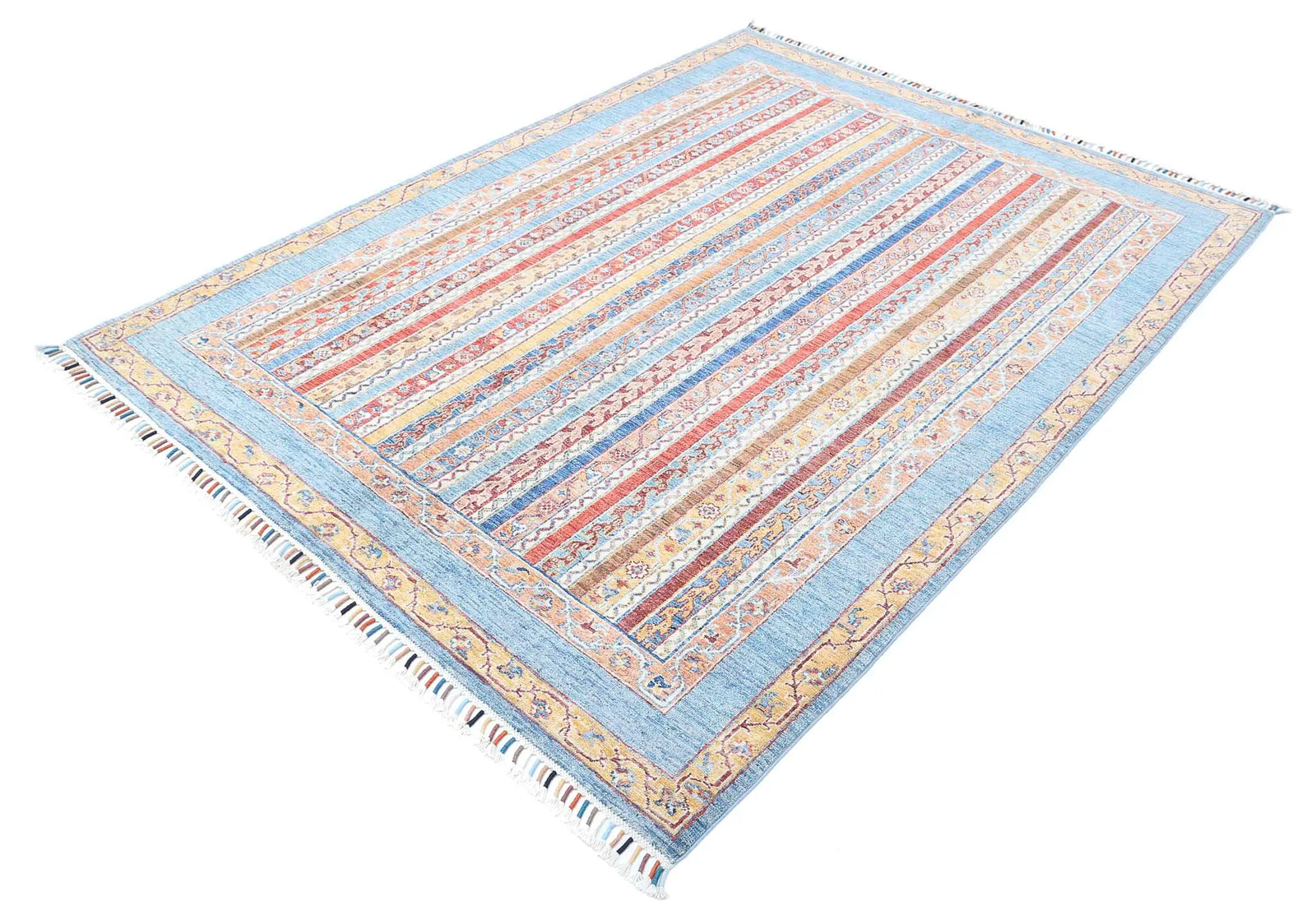 Hand Knotted Shaal Wool Rug - 5'8'' x 7'6''