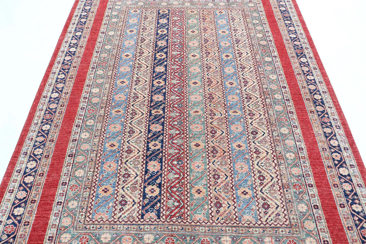 Hand Knotted Shaal Wool Rug - 5'8'' x 7'7''