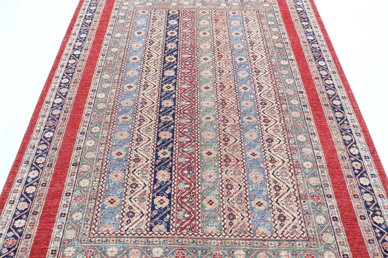 Hand Knotted Shaal Wool Rug - 5'8'' x 7'7''