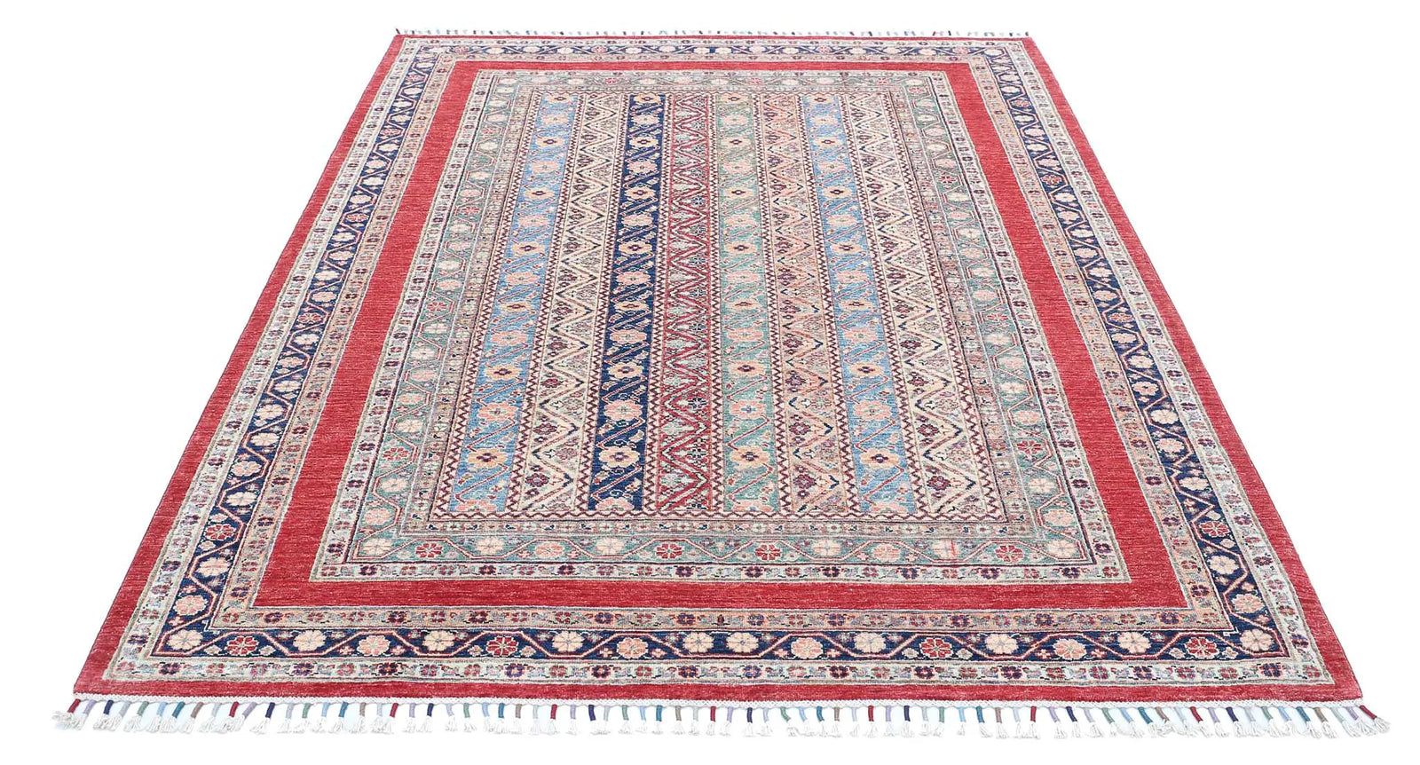Hand Knotted Shaal Wool Rug - 5'8'' x 7'7''