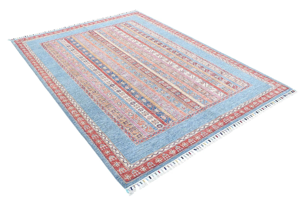 Hand Knotted Shaal Wool Rug - 5'9'' x 7'8''