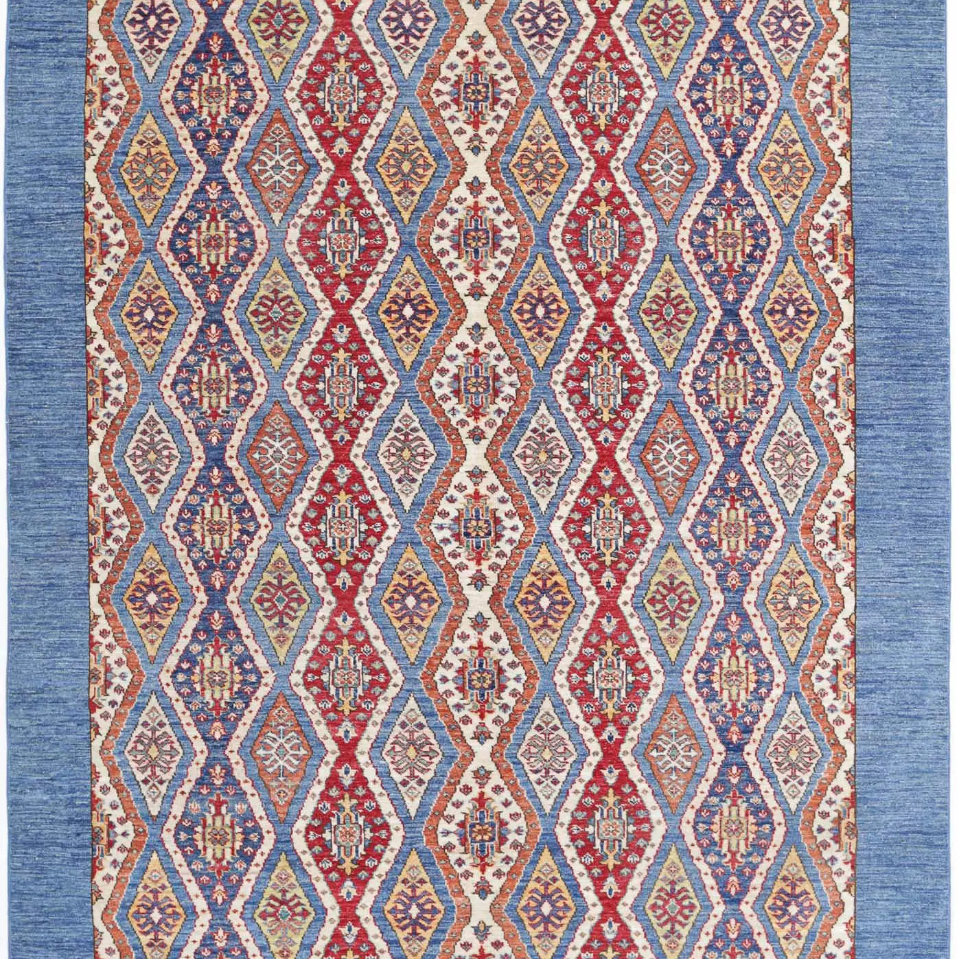 Alfombra de lana Shaal anudada a mano - 6'3'' x 9'4''
