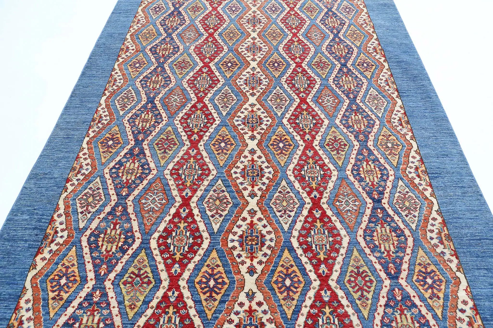 Alfombra de lana Shaal anudada a mano - 6'3'' x 9'4''