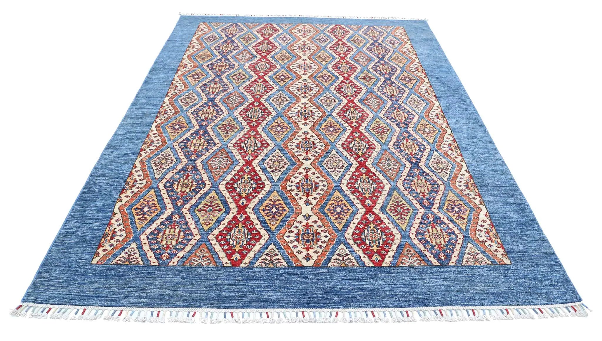 Alfombra de lana Shaal anudada a mano - 6'3'' x 9'4''
