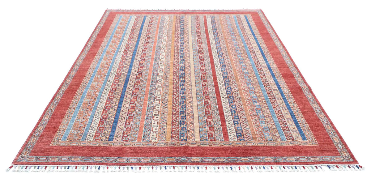 Hand Knotted Shaal Wool Rug - 6'7'' x 9'10''