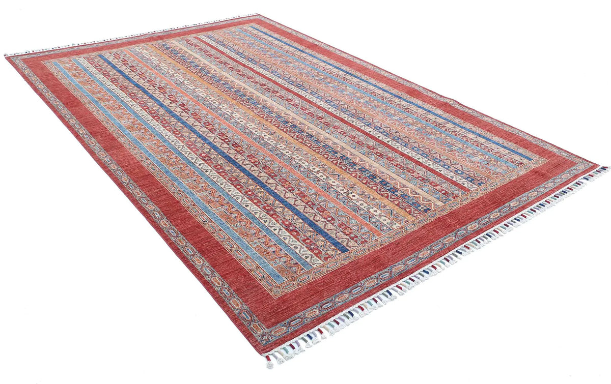Hand Knotted Shaal Wool Rug - 6'7'' x 9'10''