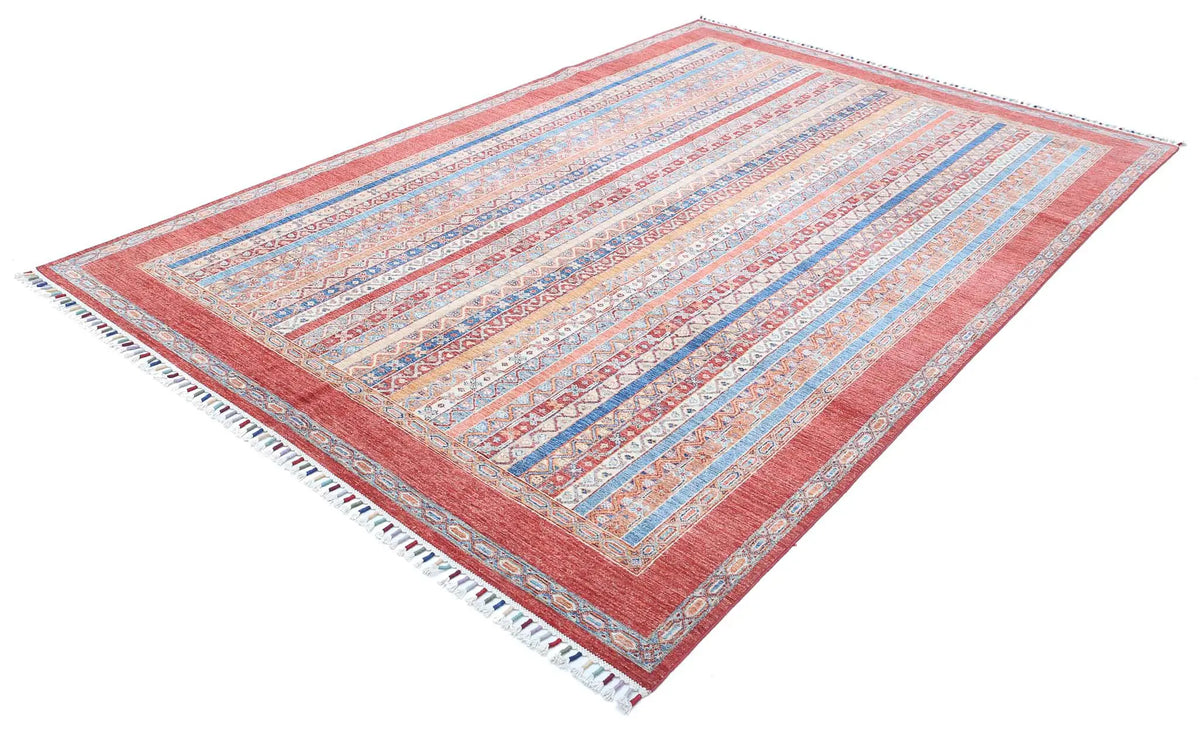 Hand Knotted Shaal Wool Rug - 6'7'' x 9'10''
