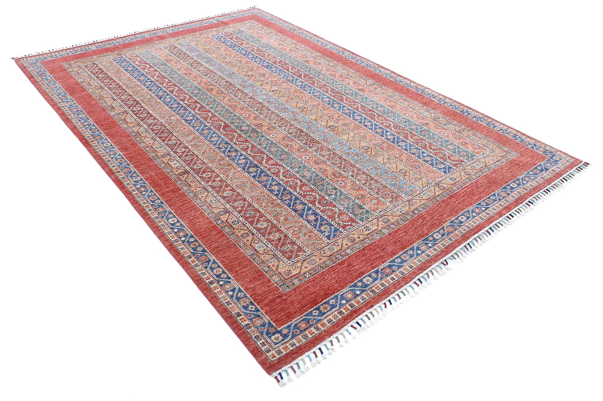 Alfombra de lana Shaal anudada a mano - 6'7'' x 9'5''