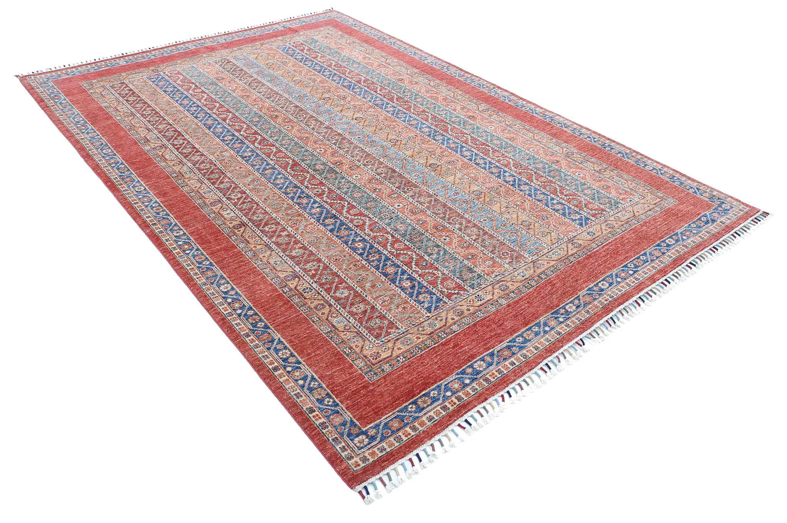Hand Knotted Shaal Wool Rug - 6'7'' x 9'5''