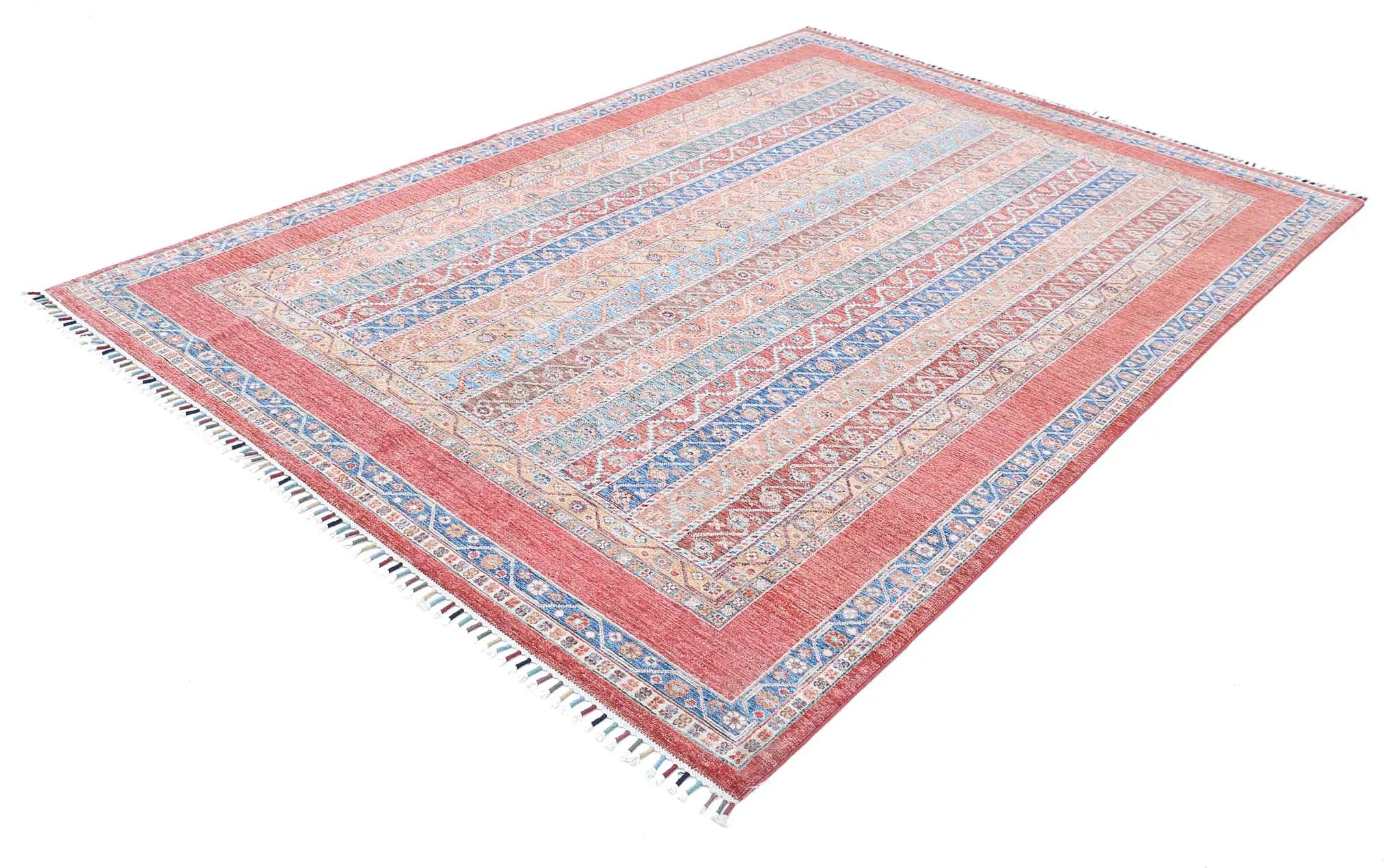 Alfombra de lana Shaal anudada a mano - 6'7'' x 9'5''