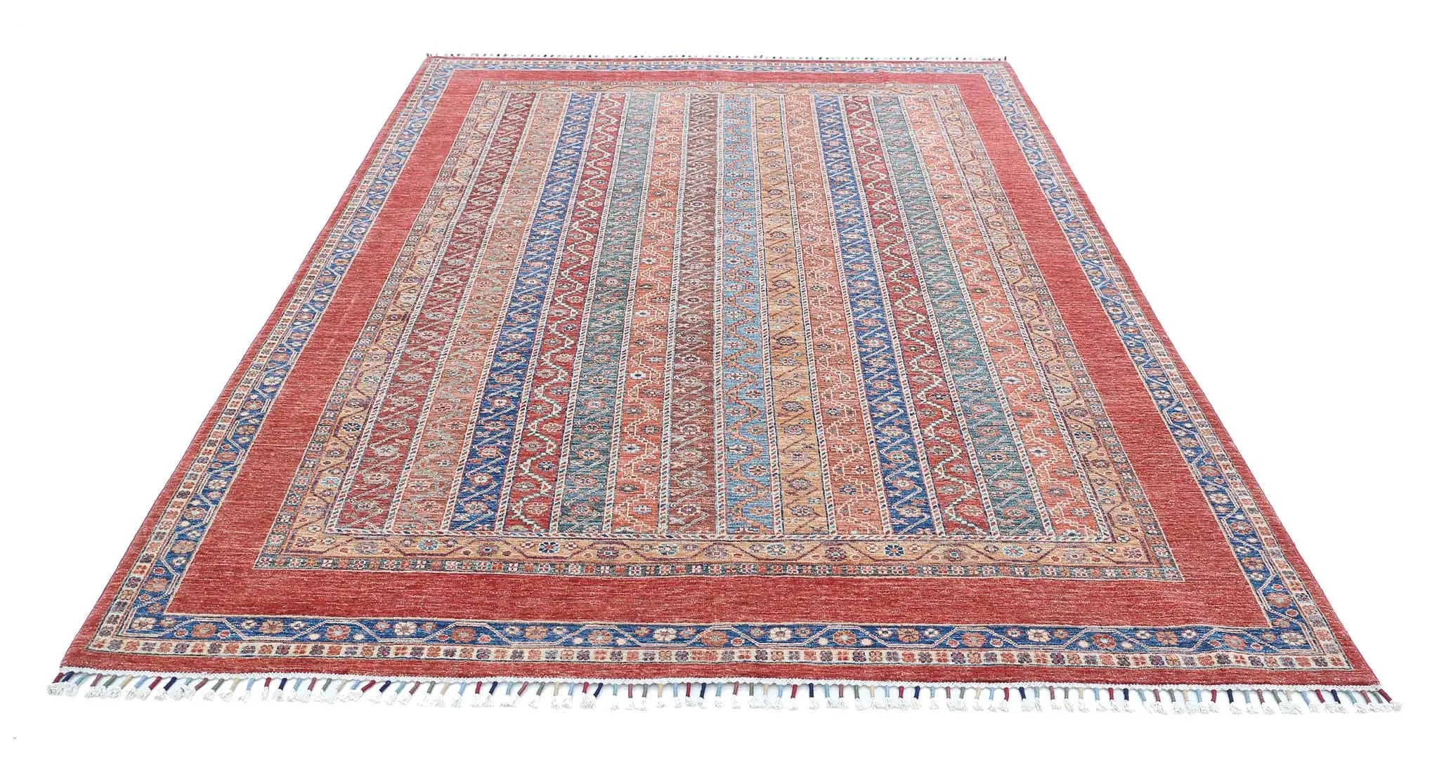 Alfombra de lana Shaal anudada a mano - 6'7'' x 9'5''