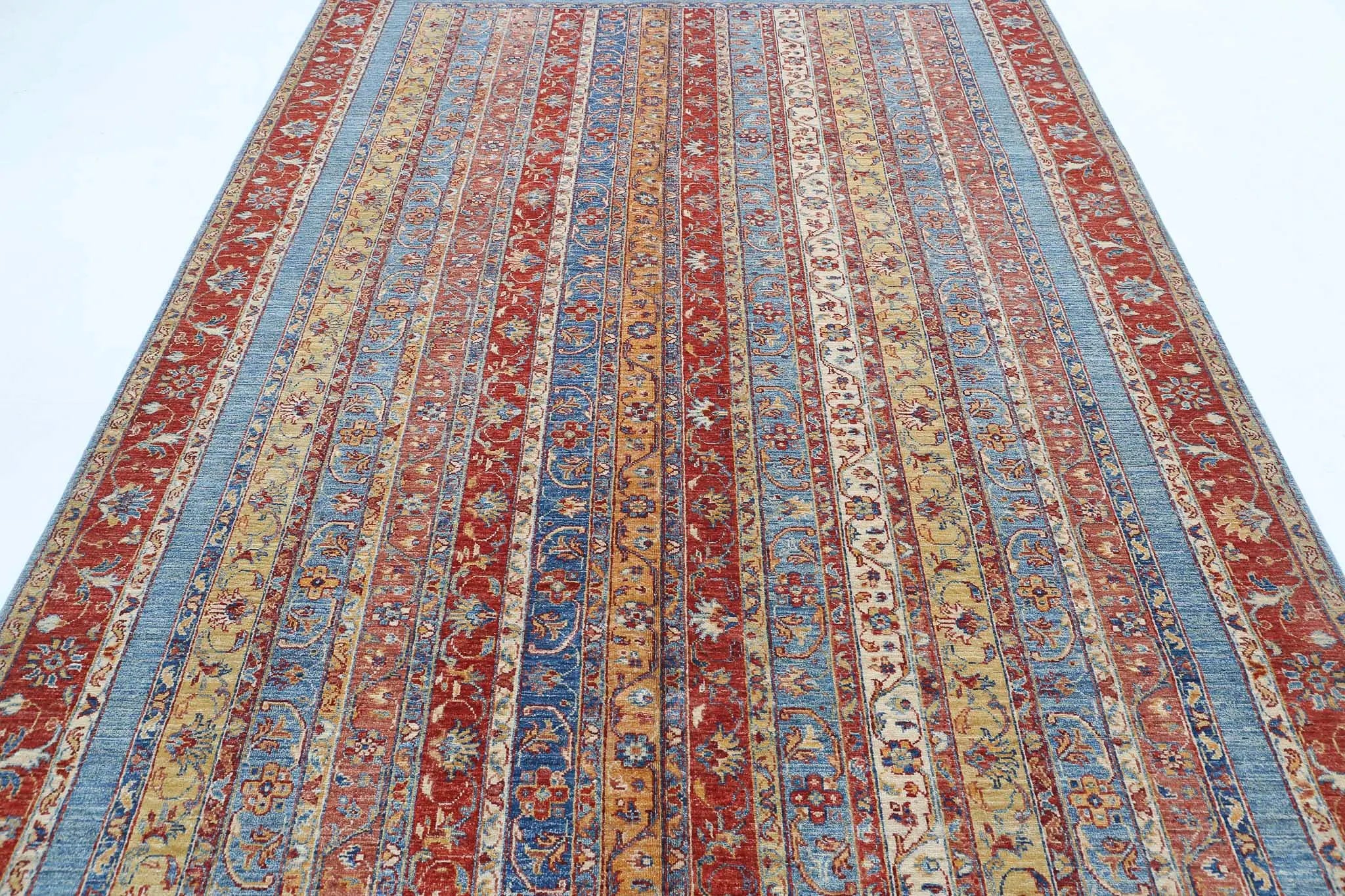 Alfombra de lana Shaal anudada a mano - 6'7'' x 9'9''