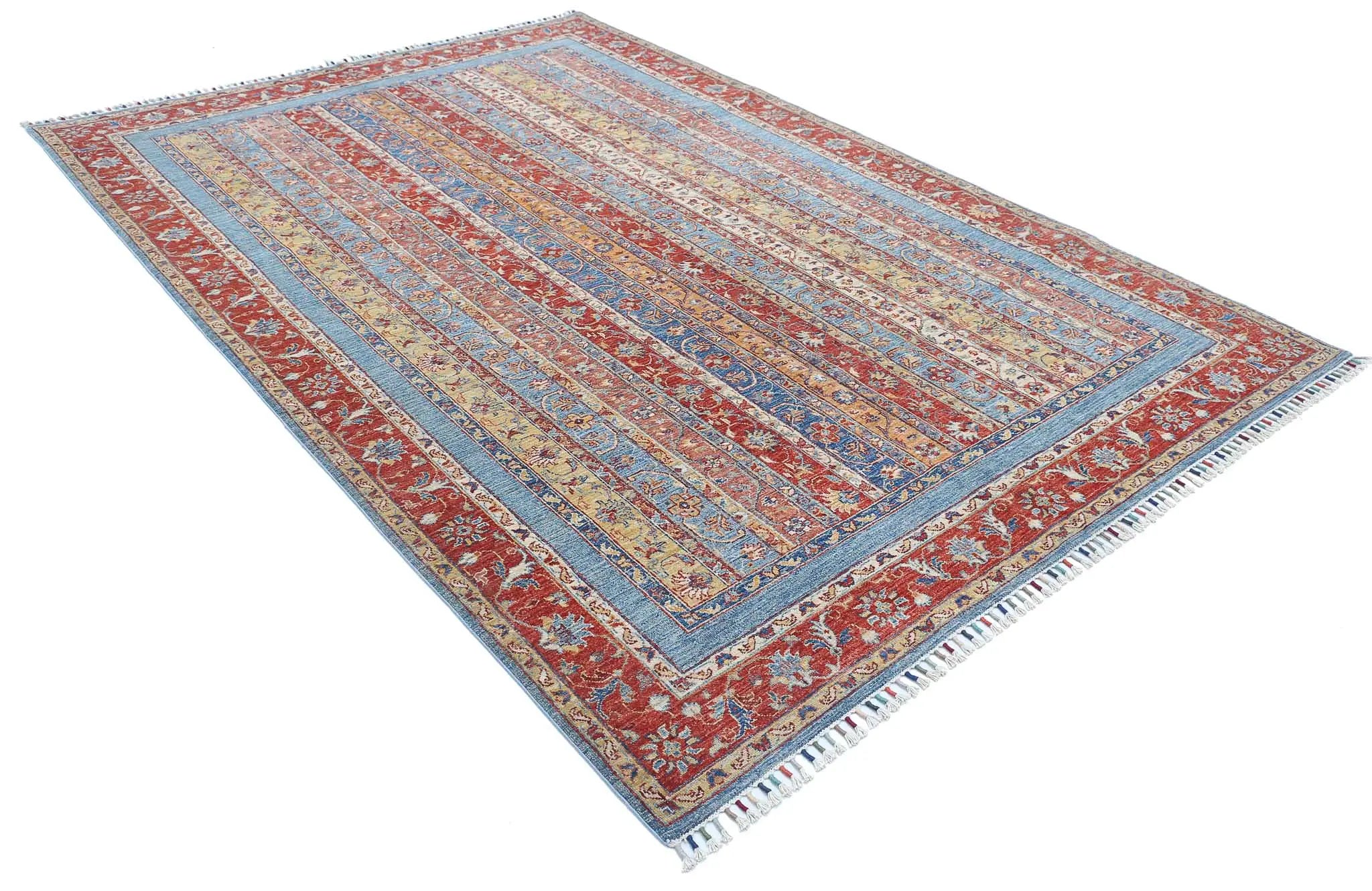 Alfombra de lana Shaal anudada a mano - 6'7'' x 9'9''