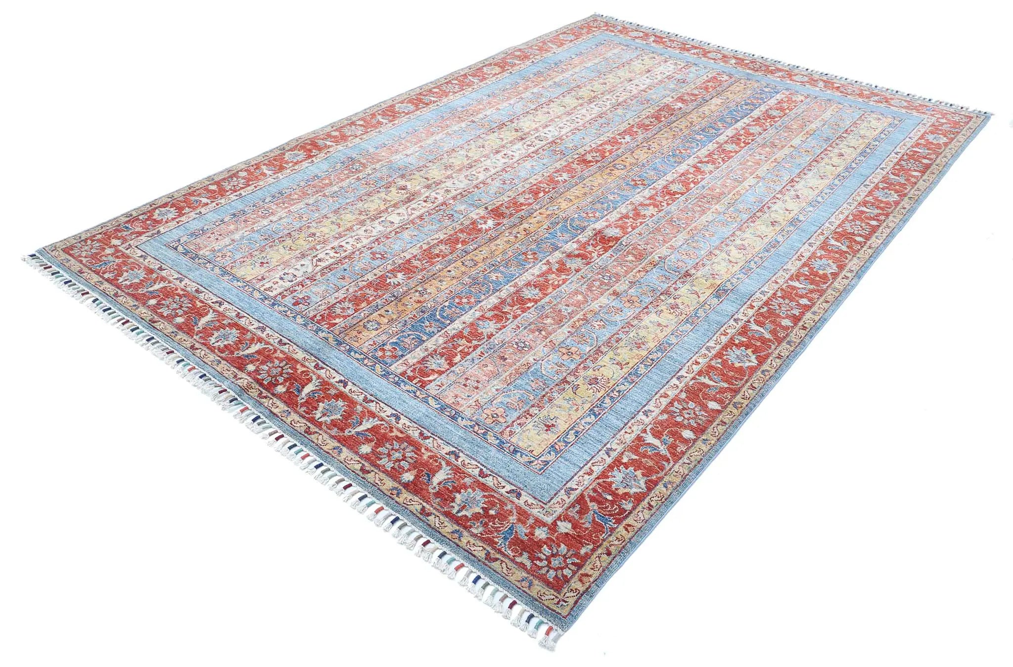 Alfombra de lana Shaal anudada a mano - 6'7'' x 9'9''