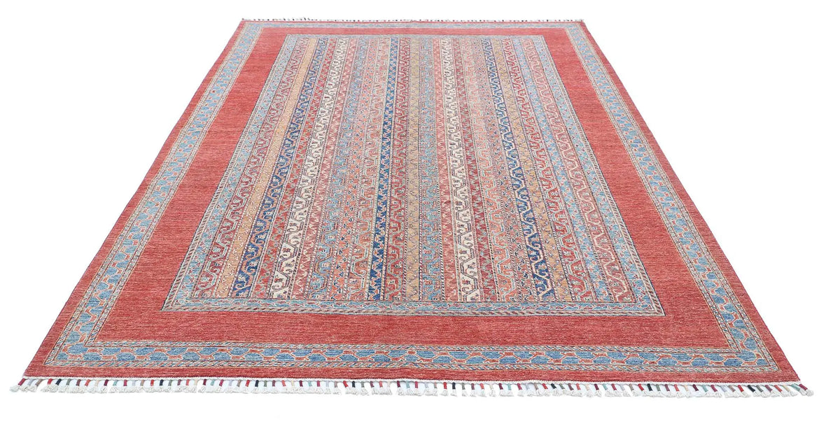 Hand Knotted Shaal Wool Rug - 6'8'' x 9'8''