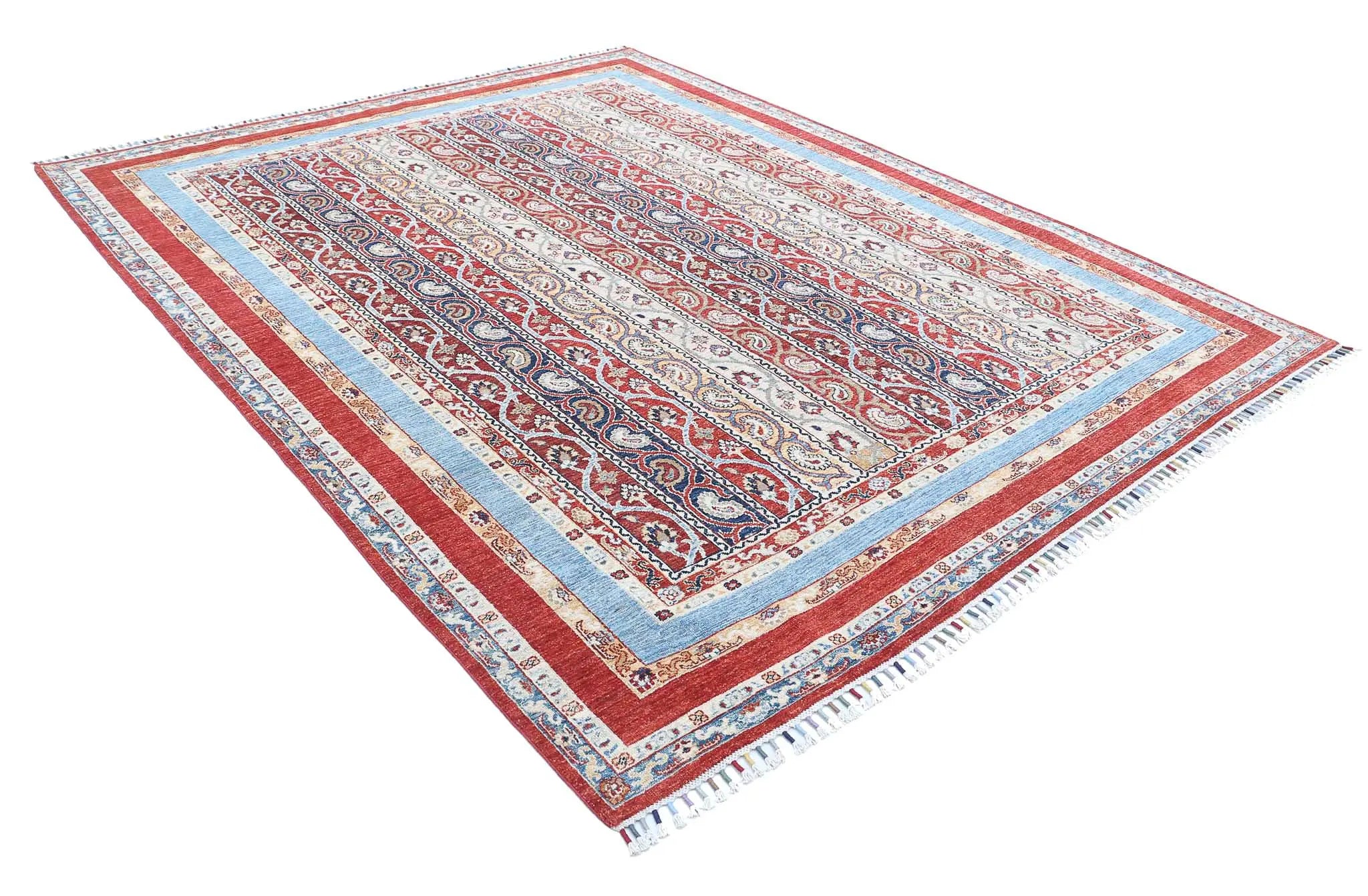 Alfombra de lana Shaal anudada a mano - 7'8'' x 9'9''