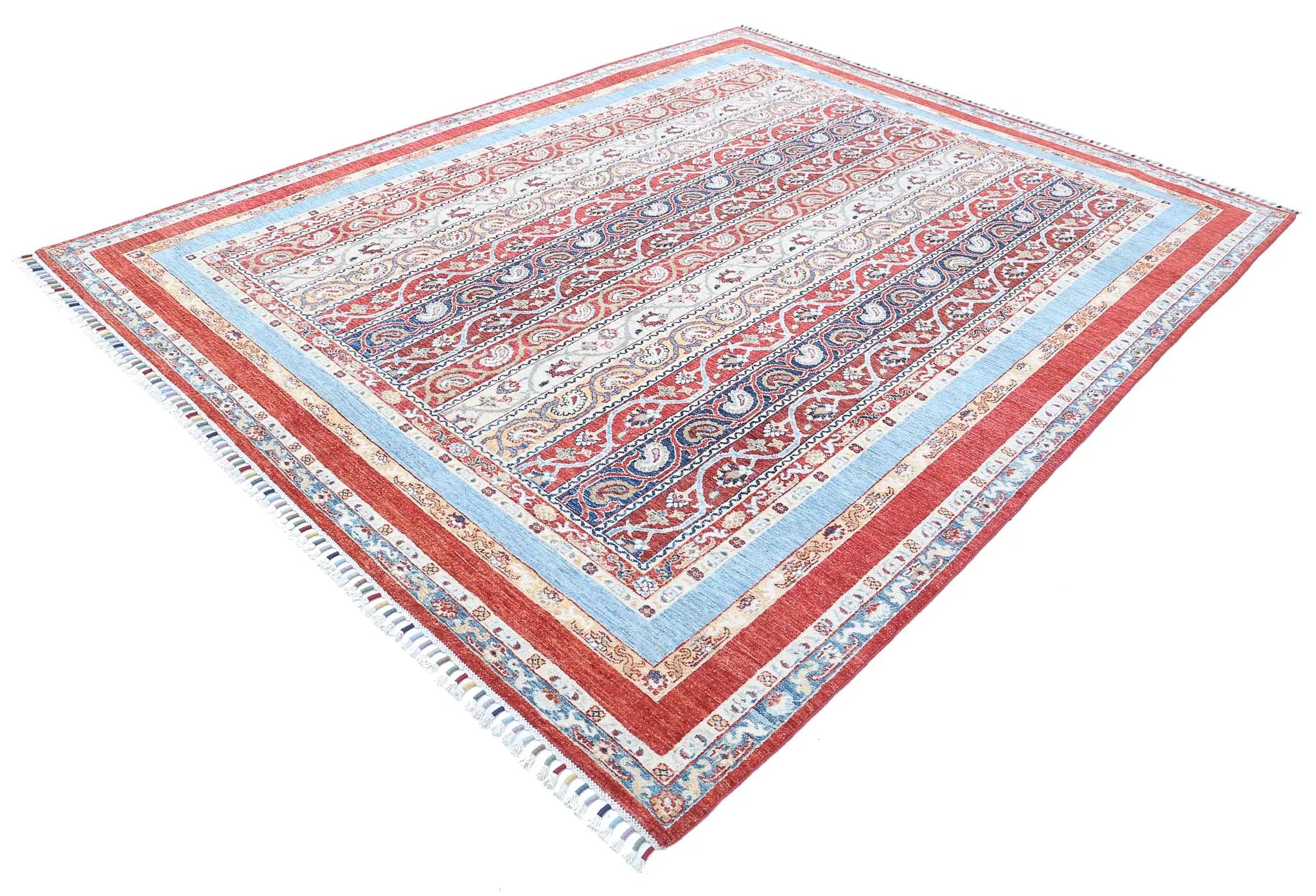 Alfombra de lana Shaal anudada a mano - 7'8'' x 9'9''