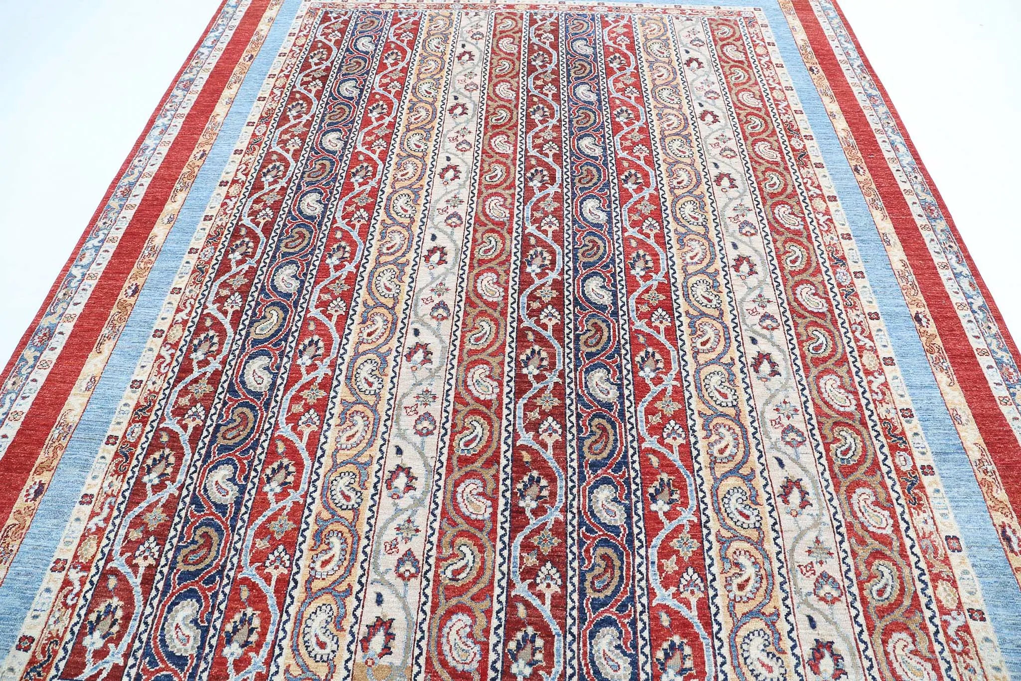 Alfombra de lana Shaal anudada a mano - 7'8'' x 9'9''