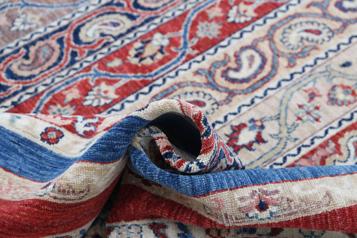 Hand Knotted Shaal Wool Rug - 8'10'' x 11'8''