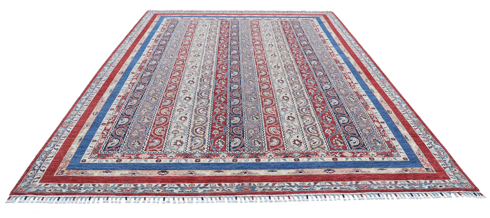 Hand Knotted Shaal Wool Rug - 8'10'' x 11'8''