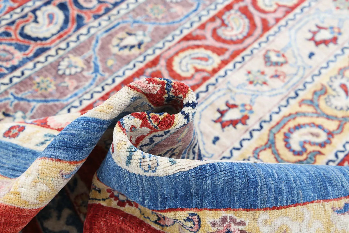 Hand Knotted Shaal Wool Rug - 9'0'' x 11'8''