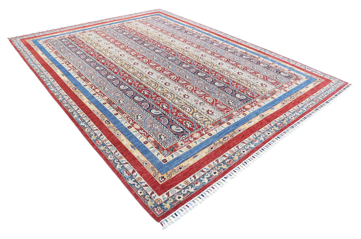 Hand Knotted Shaal Wool Rug - 9'0'' x 11'8''