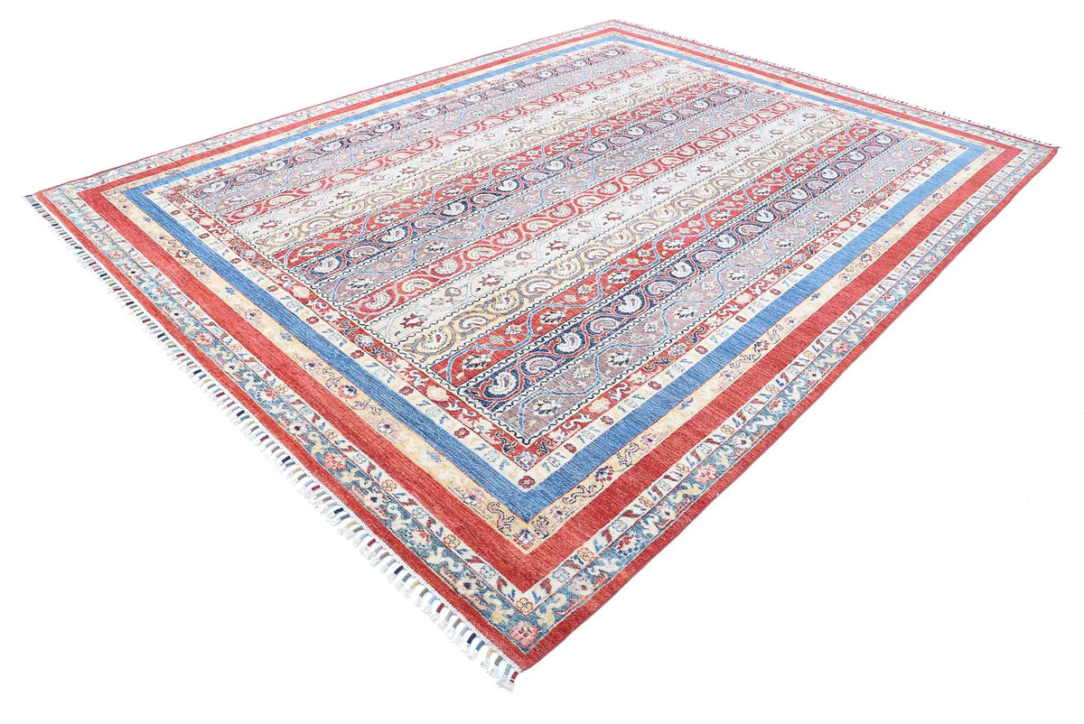 Hand Knotted Shaal Wool Rug - 9'0'' x 11'8''