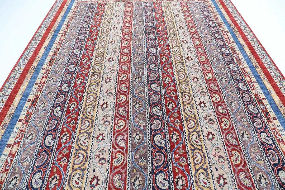 Hand Knotted Shaal Wool Rug - 9'0'' x 11'8''