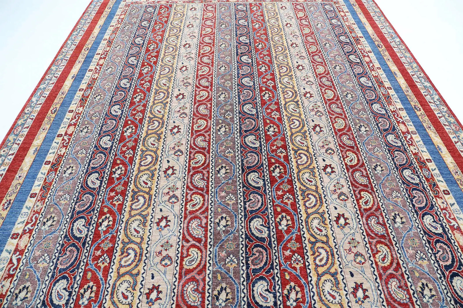Hand Knotted Shaal Wool Rug - 9'0'' x 11'8''