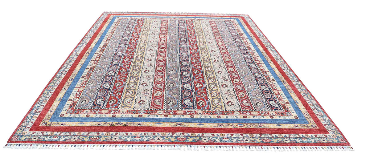 Hand Knotted Shaal Wool Rug - 9'0'' x 11'8''