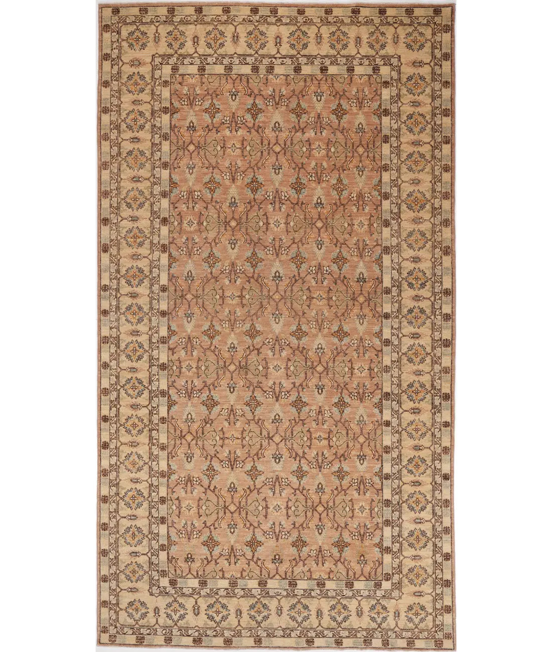 Hand Knotted Tabriz Wool Rug - 6&#39;3&#39;&#39; x 11&#39;10&#39;&#39;