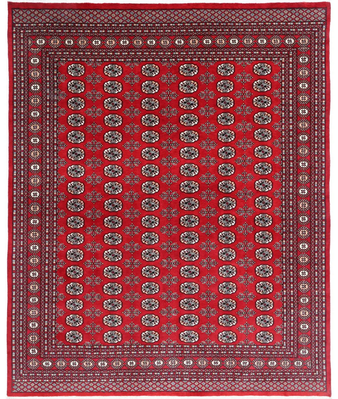 Hand Knotted Tribal Bokhara Wool Rug - 8'1'' x 9'10''
