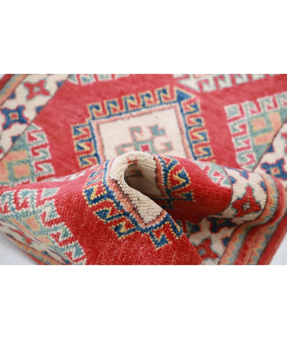 Hand Knotted Tribal Kazak Wool Rug - 1'11'' x 5'10''