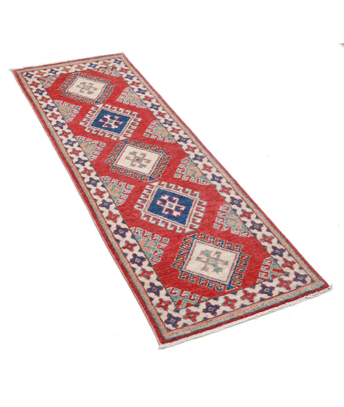 Hand Knotted Tribal Kazak Wool Rug - 1'11'' x 5'10''