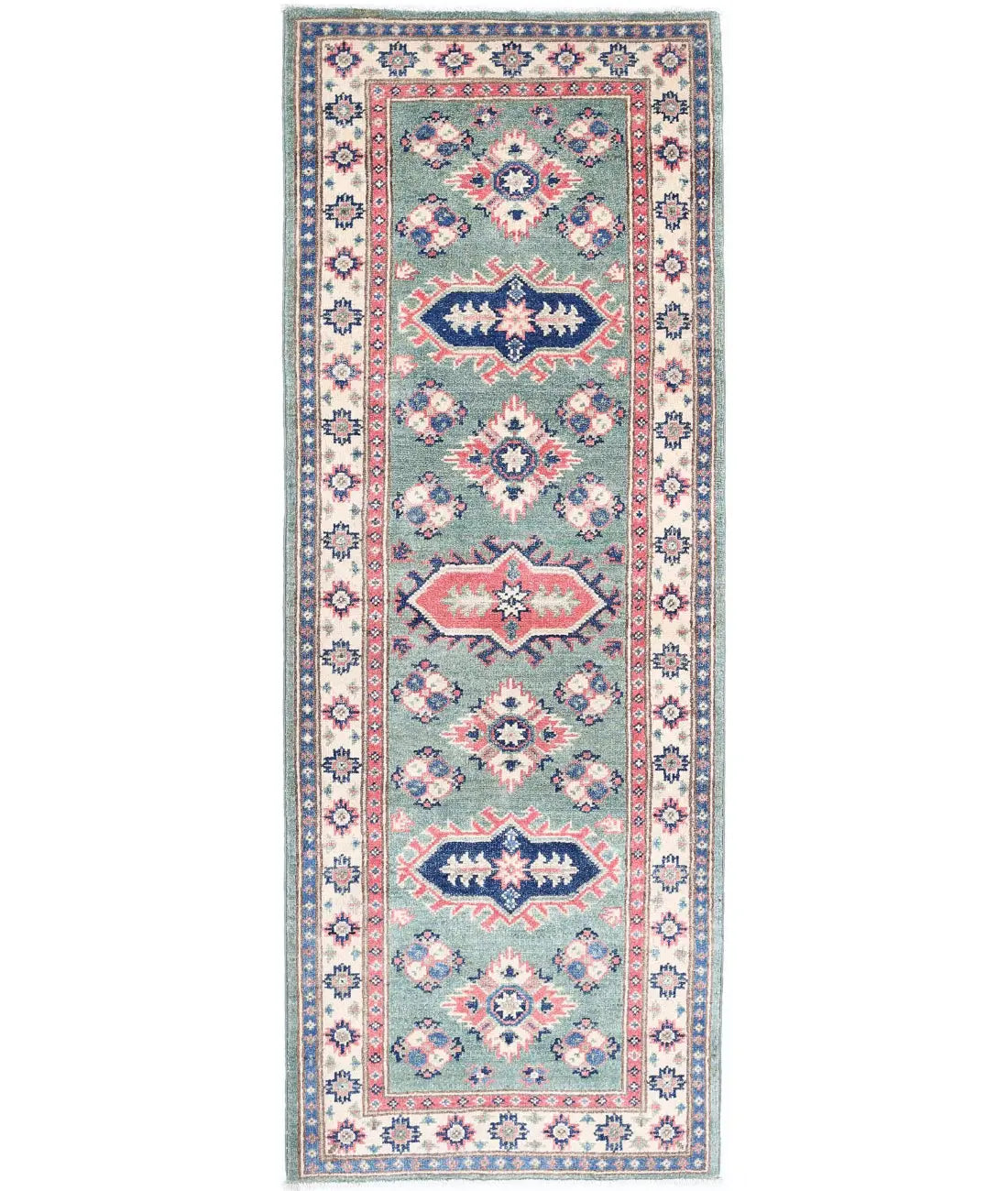 Hand Knotted Tribal Kazak Wool Rug - 1'11'' x 5'7''