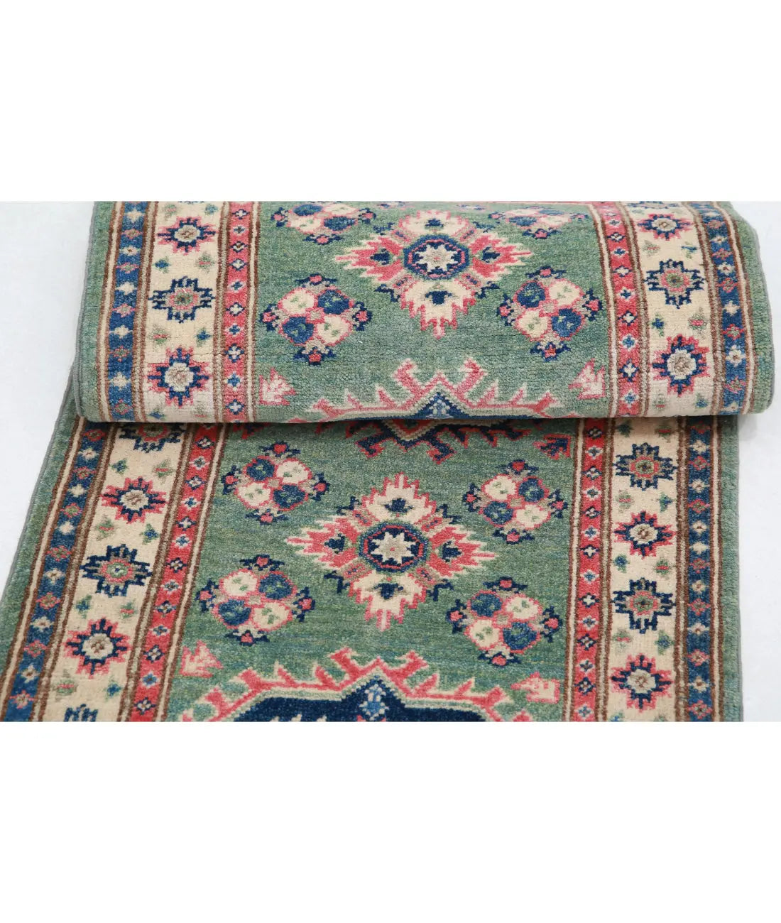 Hand Knotted Tribal Kazak Wool Rug - 1'11'' x 5'7''