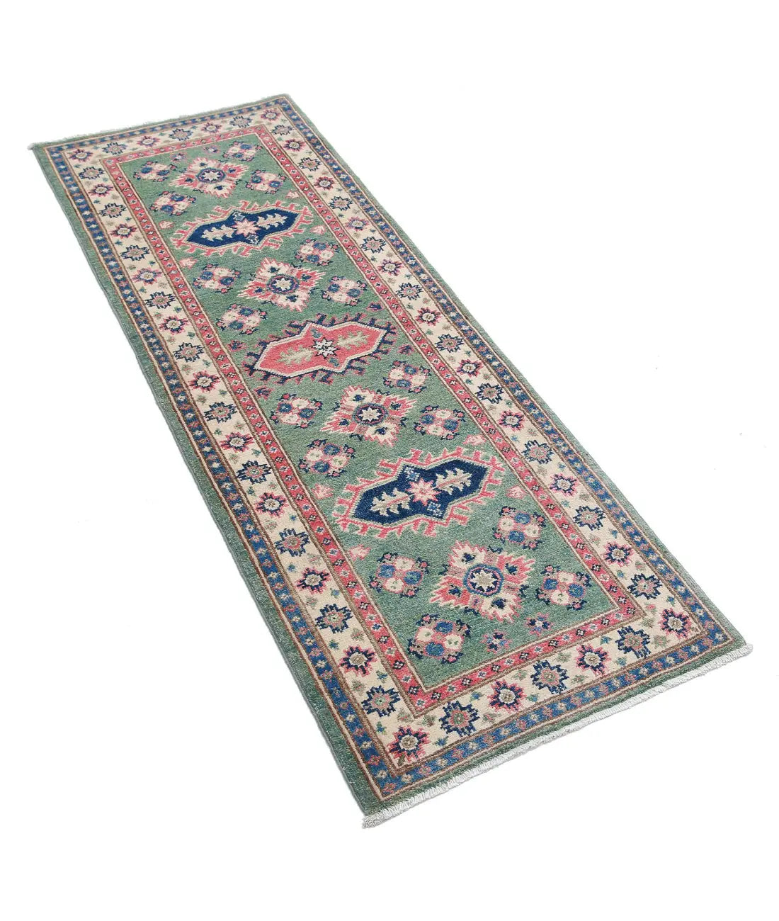Hand Knotted Tribal Kazak Wool Rug - 1'11'' x 5'7''
