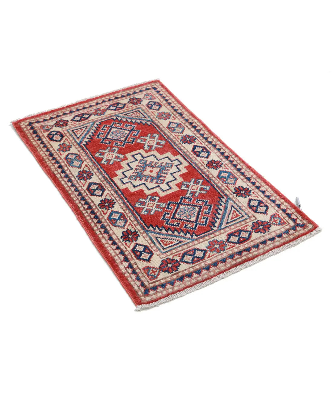 Hand Knotted Tribal Kazak Wool Rug - 1'9'' x 2'9''