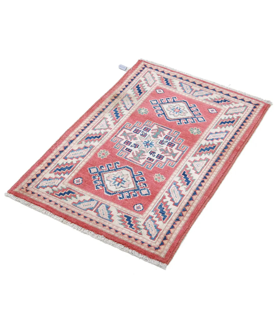 Tapis tribal en laine Kazak noué à la main - 2'0'' x 2'11''