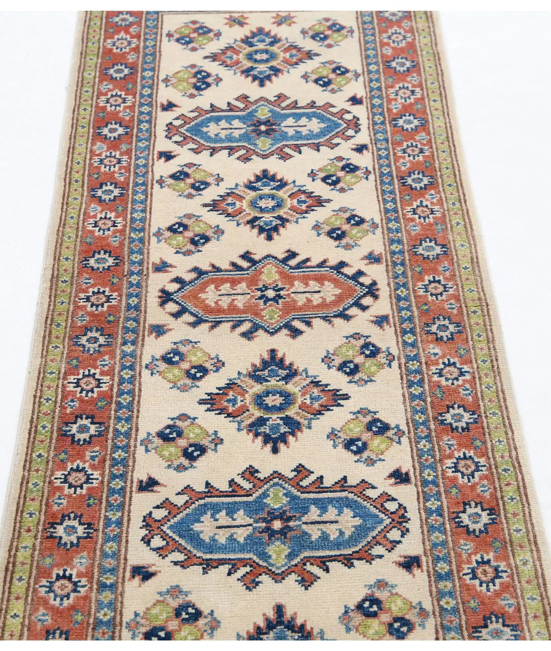 Tapis tribal en laine Kazak noué à la main - 2'0'' x 5'11''