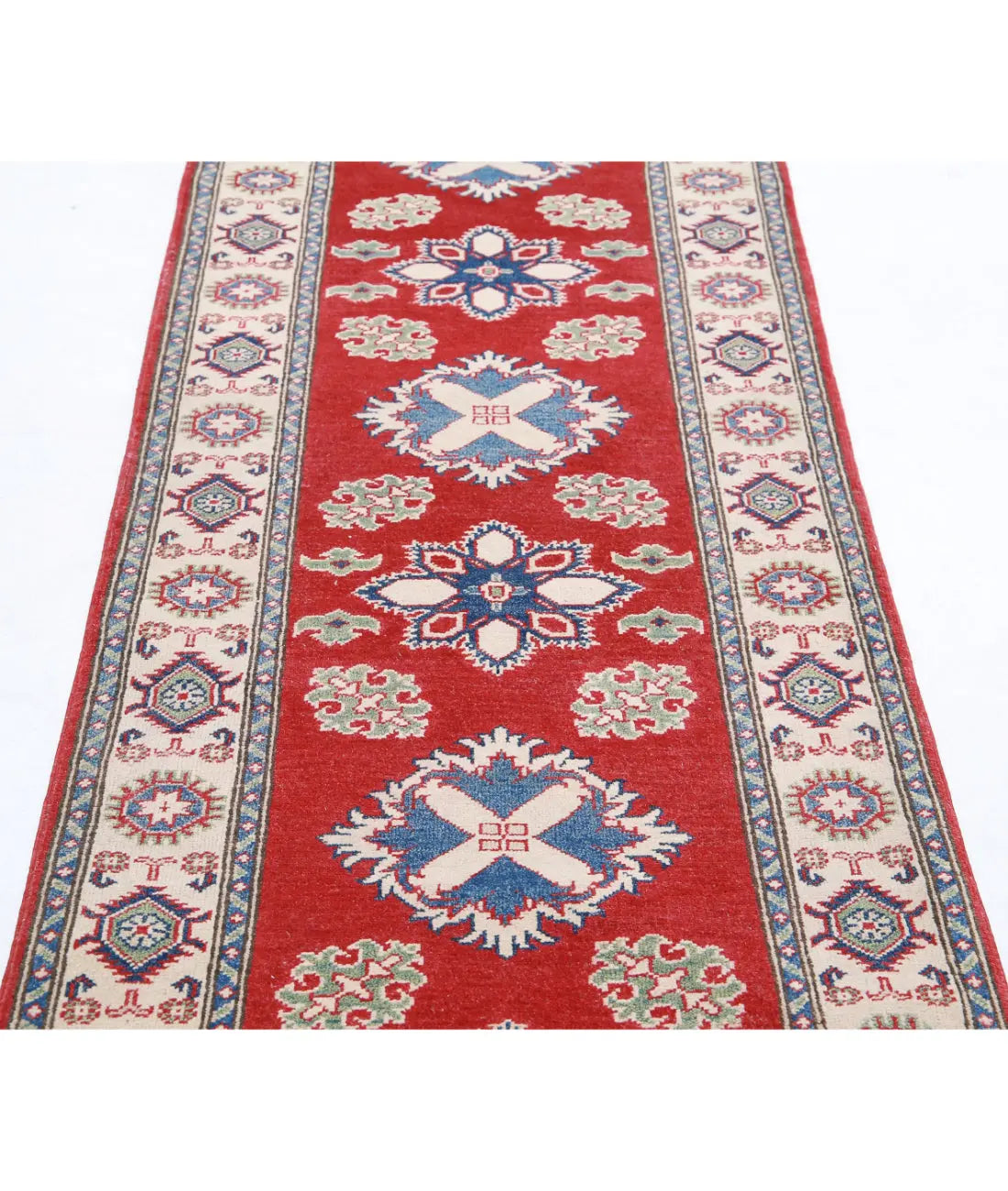 Hand Knotted Tribal Kazak Wool Rug - 2'10'' x 9'9''