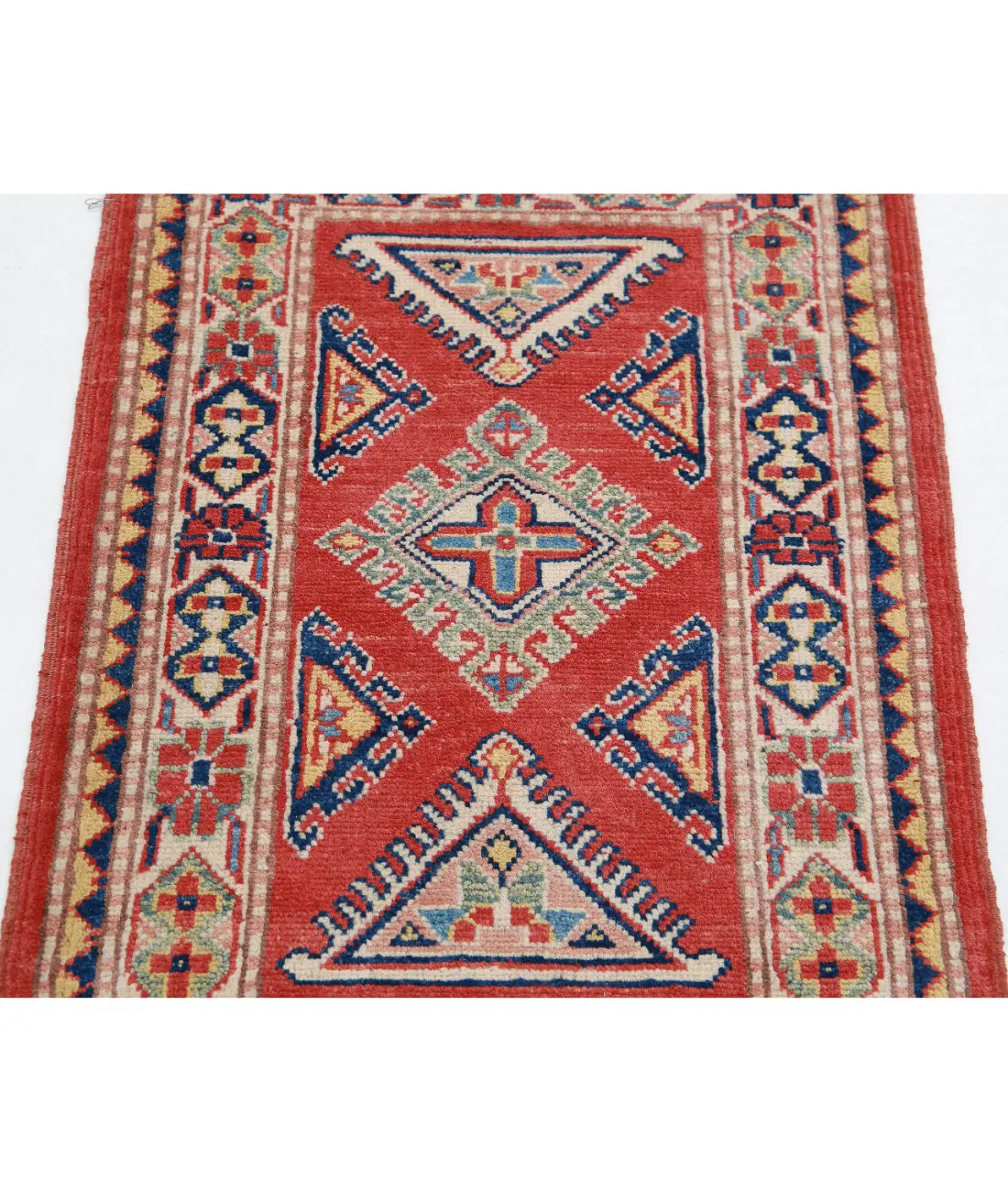 Hand Knotted Tribal Kazak Wool Rug - 2'1'' x 3'1''